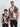Flower Printed Grey father and son matching shirt