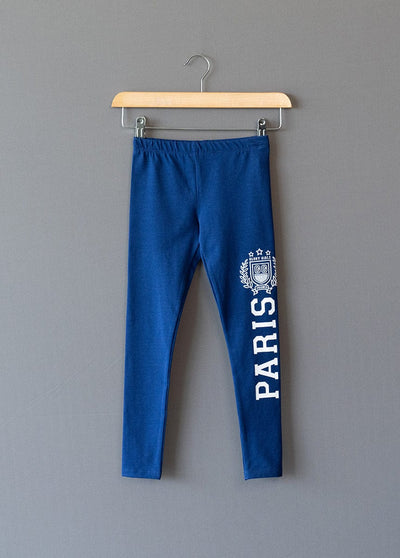 Paris Solid Berry Blue Track Pants For Kid Girl