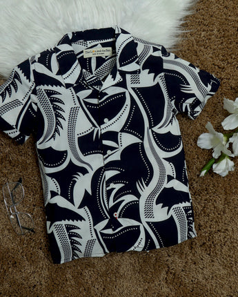 Dark Navy Printed 2 piece dress boy