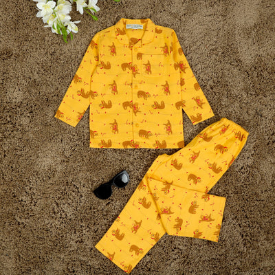  Yellow Full Sleeve Boys Night Suit 