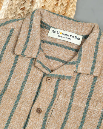 Boys Shirt & Short Co-Ord Set Vintage Khaki