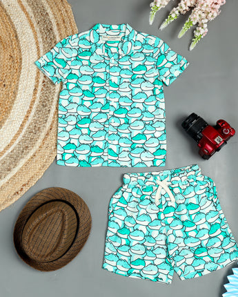  Turquoise Printed Co-ord sets for kids 