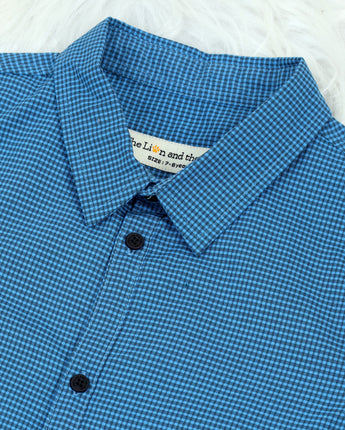 Boys Shepherd Checks Shirt Royal Blue