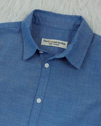 Boys Solid Shirt Flint Blue