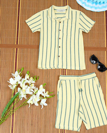 Boys Shirt & Short Co-Ord Set Lemon Yellow