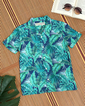 Hawaiian Tropical Blue Shirt