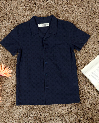 Boys Embroidery Shirt Dark Navy