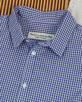 Boys Shepherd Check Shirt Blue White