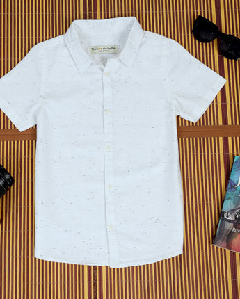 Boys Solid Shirt Off White