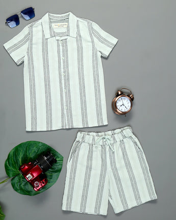 Light Blue Boys Co Ord Set - Lion & Fish