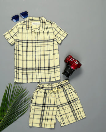 Boys Checked Shirt & Shorts 