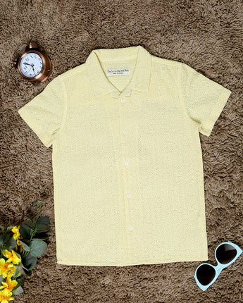 Boys Embroidered Shirt Lemon Yellow