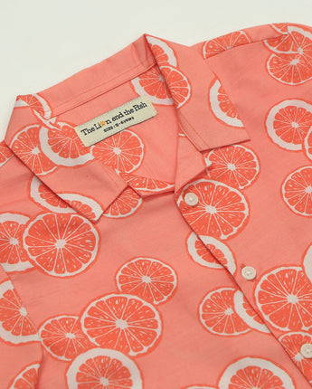 Boys Printed Shirt Coral Orange