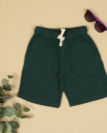 Boys Solid Short Forest Green