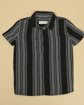 Boys Striped Shirt Black White