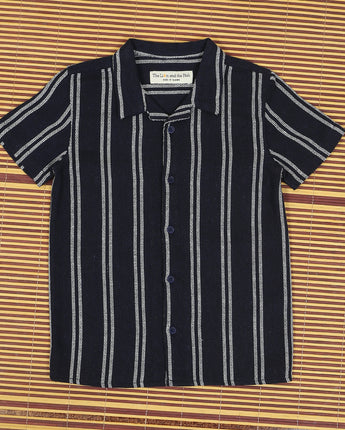 Boys Striped Shirt Navy White