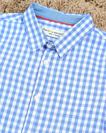 Checkered Full Sleeve Blue Shirts for Boy