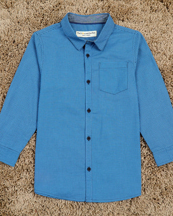 Blue Checkered Full Sleeve Shirts for Boy