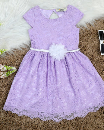 Purple Short Frock for Girls 