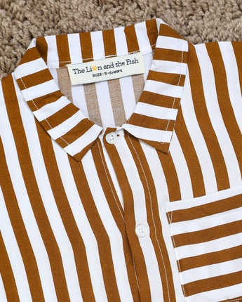  boys brown striped shirts