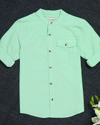 Green Roll Up Shirt Sleeves for Boys