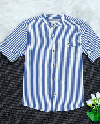  Striped Roll Up Shirt Sleeves for Boys 