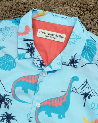 Blue Dinosaur Print Shirt
