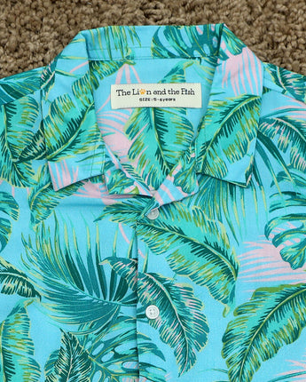 Hawaiian Tropical Sky Blue Shirt