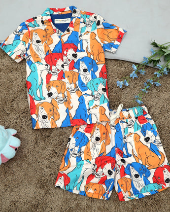  Dog Printed 2 Piece Dress Boy 