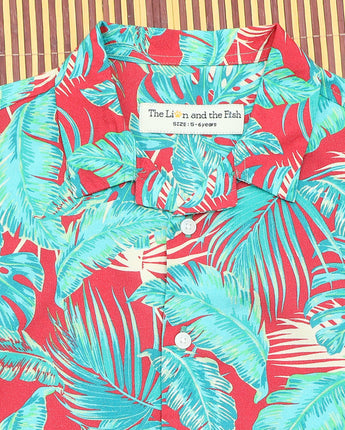 Hawaiian Tropical Red Shirt