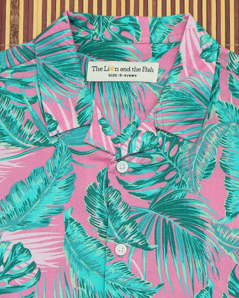 Hawaiian Tropical Pink Shirt