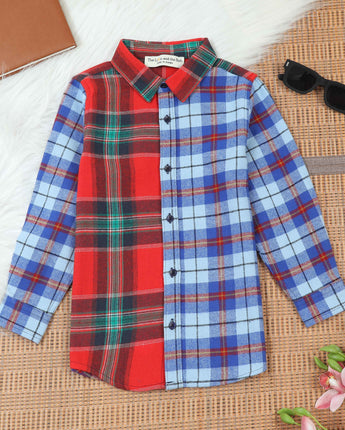 Boys Tartan Checkered Shirt Multi Coloured