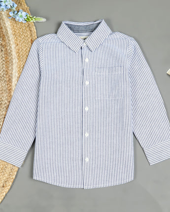 Boys Full Sleeve Shirt Navy Stripe