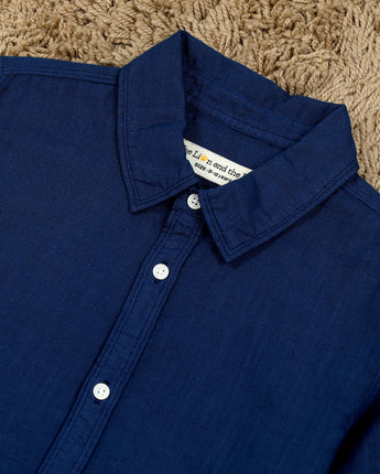 Boys OverDyed Full Sleeve Shirt Berry Blue