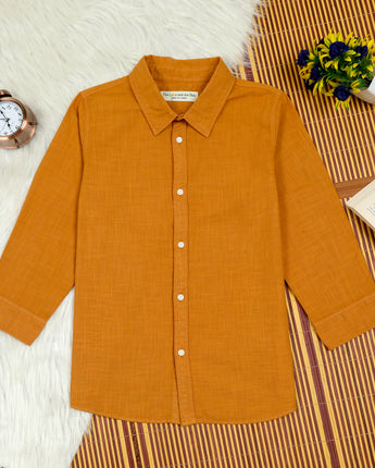 Boys OverDyed Full Sleeve Shirt Copper