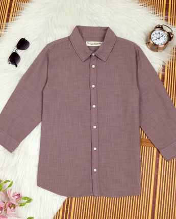 Boys OverDyed Full Sleeve Shirt Electric Lavender