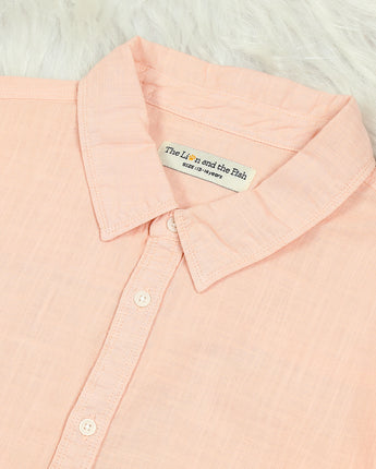 Boys OverDyed Full Sleeve Shirt Barely Peach