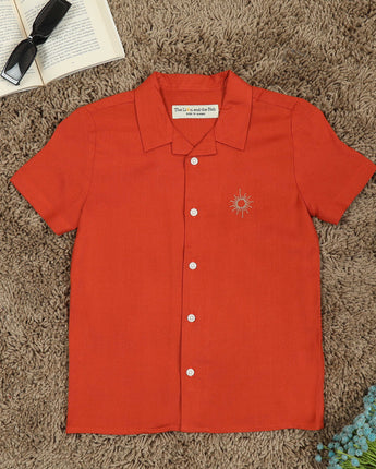  Orange Embroidery Shirt for Boys 