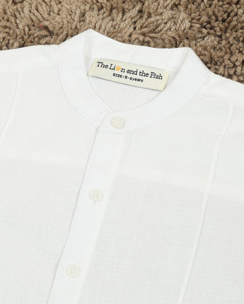 White Boys Mandarin Collar Shirt