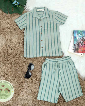 Boys Shirt & Short Co-Ord Set Columbia Blue