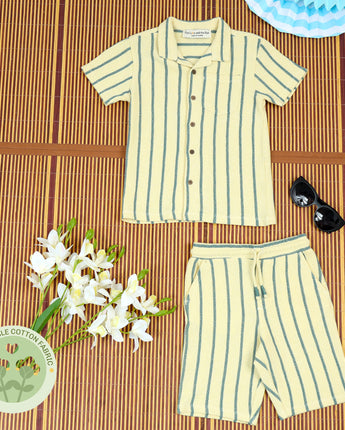 Boys Shirt & Short Co-Ord Set Lemon Yellow