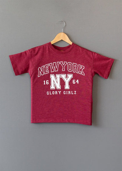 New York Red Ochre Tshirt For Girls