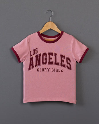 LA Peach Rib Tshirt For Girls