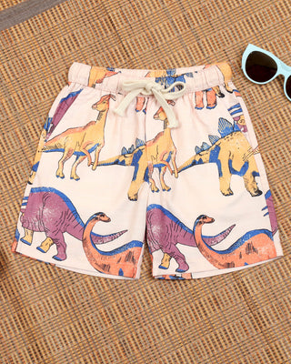  Peach Colour Printed Kids Shorts