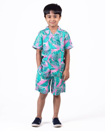 Pink Printed Co Ord Set for Boys