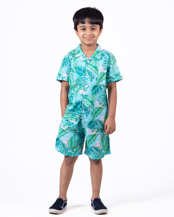  Sky Blue Printed Co Ord Set for Boys 