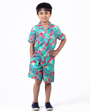  Boys Red Printed Co Ord Set 